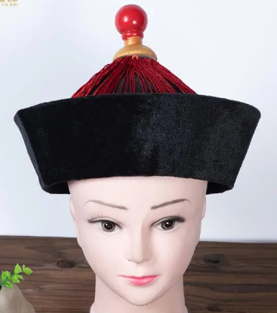 Chinese Qing Dynasty Official Hat Ancient Cap Military Stage