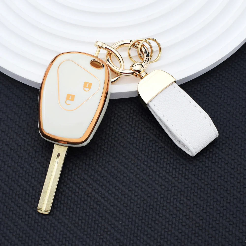 2Buttons TPU Remote Car Key Case for Renault Clio 3 Twingo Movano Dacia Logan Sandero Trafic Duster Master Modus Kangoo Keychain