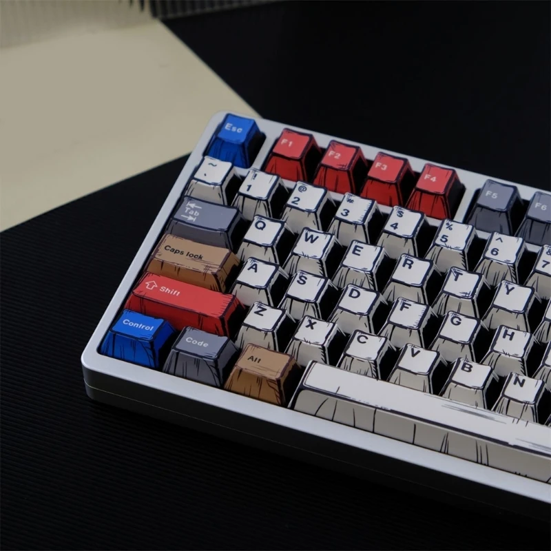 Colorful Keycap Set 151Keys Heat Sublimated PBT Keycaps for Mechancial Keyboards and Creative Designers F19E
