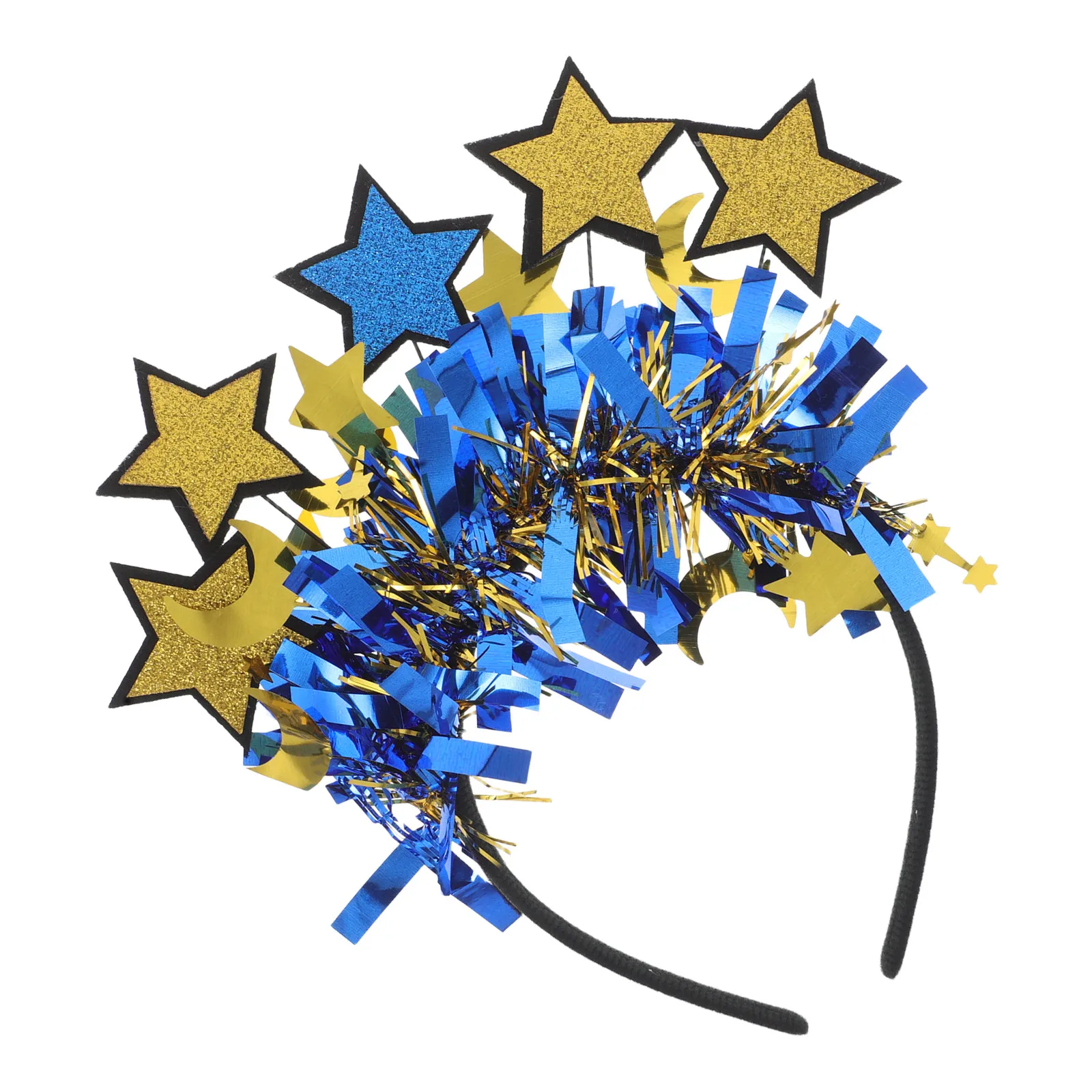 

Ramadan Festival Headband Star Moon Theme Glitter Accents Colorful Tassels Sequins for Eid Mubarak Party Women Girls Festive