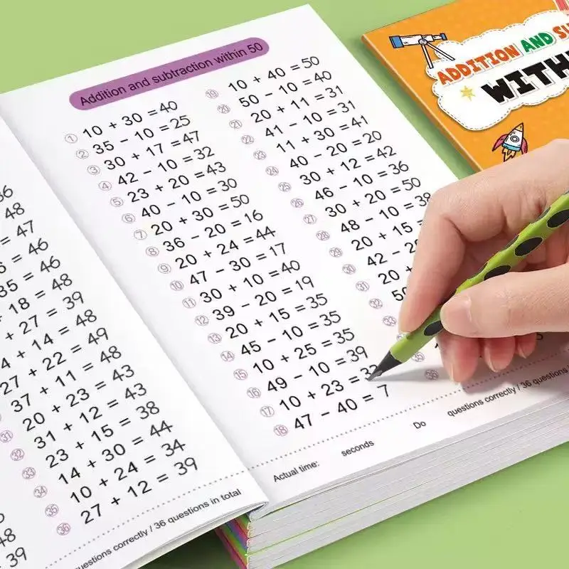 

Handwritten Arithmetic Exercise Books Within 10-100 Addition & Subtraction Children's Math Workbooks Learning Notebooks