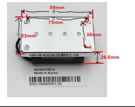 EBC4 Mudbucker Style Bass Guitar Pickup Artec Custom Hot 4 String Sidewinder Bass Pickup Chrome