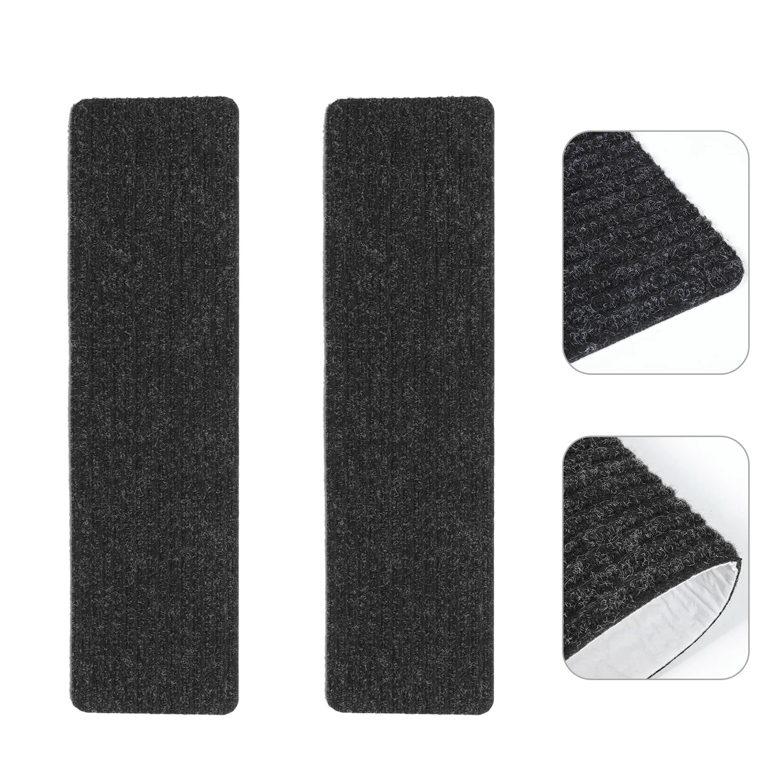 2 Pcs Stair Mat Non-skid Treads Area Rugs Outdoor Self-Adhesive Pads Polyester Washable Child