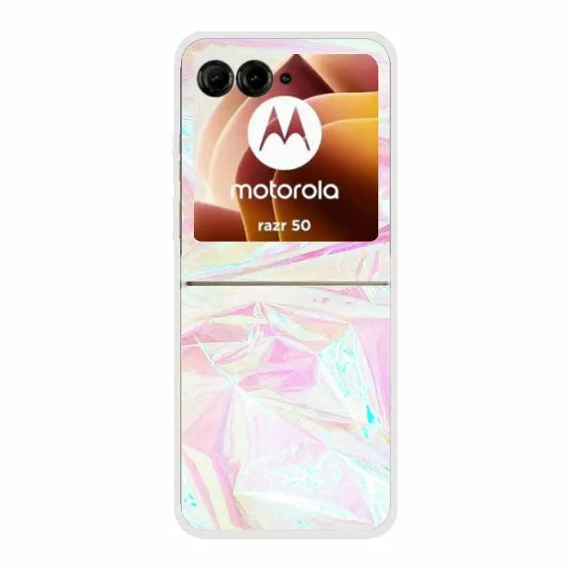 For Motorola Razr 50 Ultra Case Marble Hard Plastic PC Back Cover Phone Cases For Motorola Moto Razr50 5G 2024 Transparent Funda