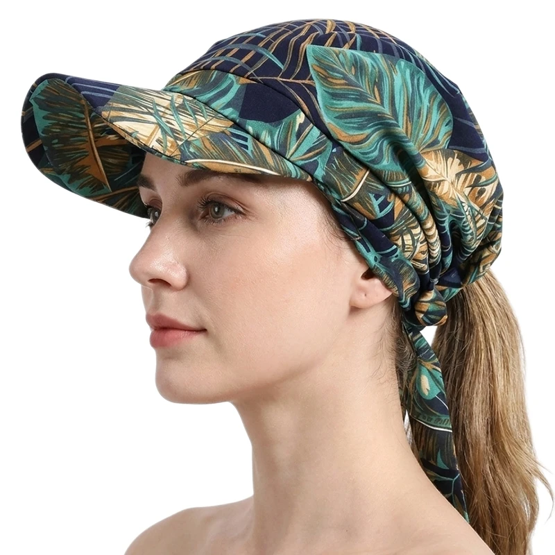 Women Trendy Printed Summer Sport Outdoor Caps Turban Hats With Brim Casual Baseball Cap Beach Sun Hat