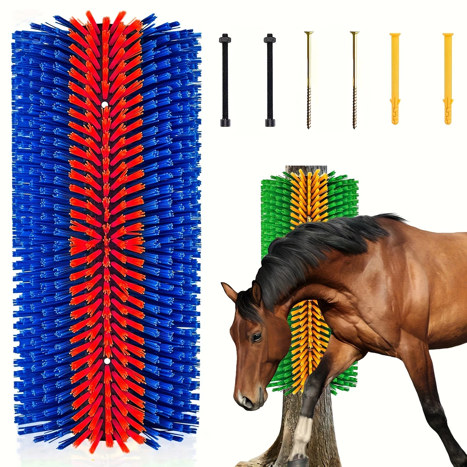 

Livestock Scratching Brush - Horse Brushes for Grooming, Cow Brush Itch Relief Equine Cattle Massage Brushes Goat Sheep Pig