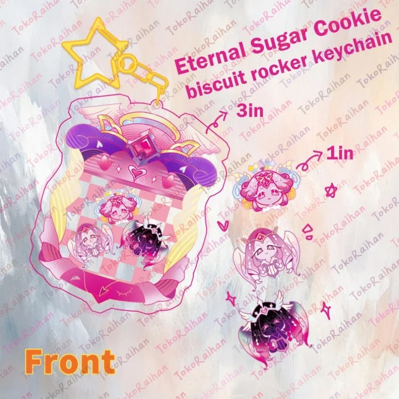 Shaker Keychain for Eternal Sugar Cookie Anime Game Fan Gift Cute Shaker  Recycled Acrylic  Backpack Pendant Decoration Toy view 2