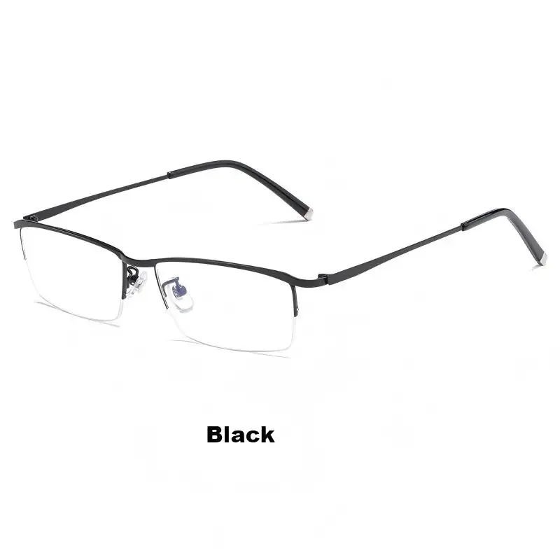 NOWSEE Kacamata Setengah Bingkai Kasual Pria Baru, Kacamata Baca Anti Cahaya Biru, Kacamata Resep Miopia, Kacamata Progresif