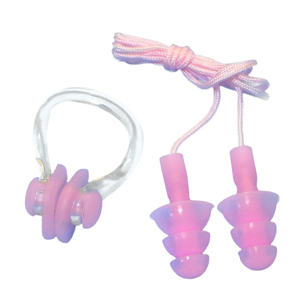 Soft Silicone Ear Plugs Nose Clip Set Case Child Swimming Water Pool Sea Earplugs Made Specially Fors Under Age 10