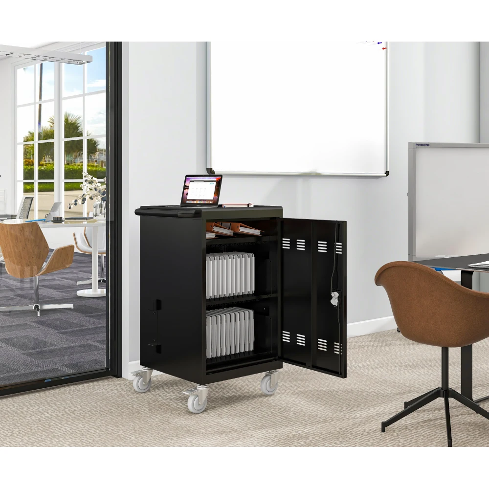 

30+2Bay Mobile School Charging Cart Station for Chromebook,Tablet and Laptop Computer ,Power Strip Included,Assembly Required