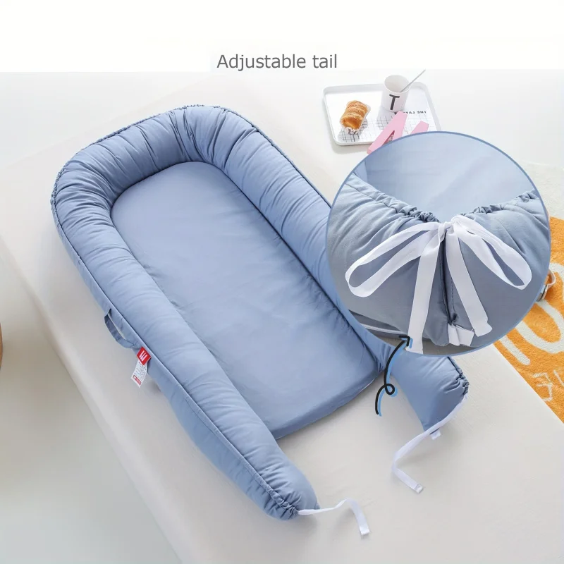 Matras Bermain Lembut & Bernapas untuk Anak Muda - 85.09x50.04cm Bantalan Merangkak Kain Organik Berisi Serat Portabel yang Dapat Disesuaikan dalam Multi