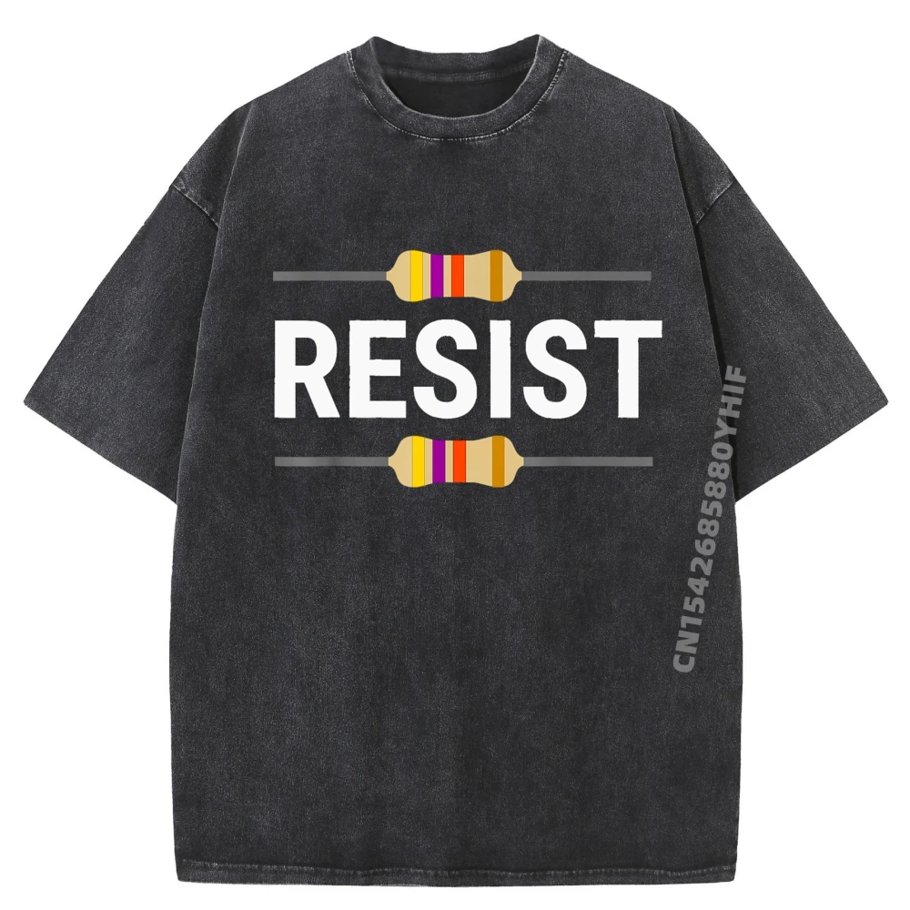 

Топы с принтом для отдыха, устойчивый резистор, забавная футболка с рисунком электротехники, мужская одежда, потертая футболка в стиле ретро