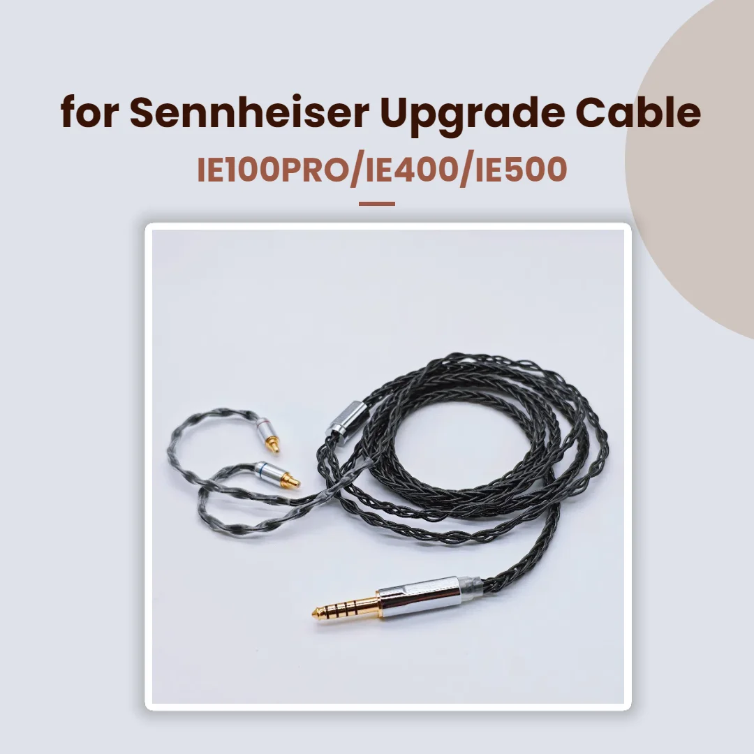 Sennheiser IE Series Earphone Cable 8-Core OCC Silver-Plated 2.5mm/4.4mm Balanced with 3.5mm Mic for IE100PRO/IE400/IE500