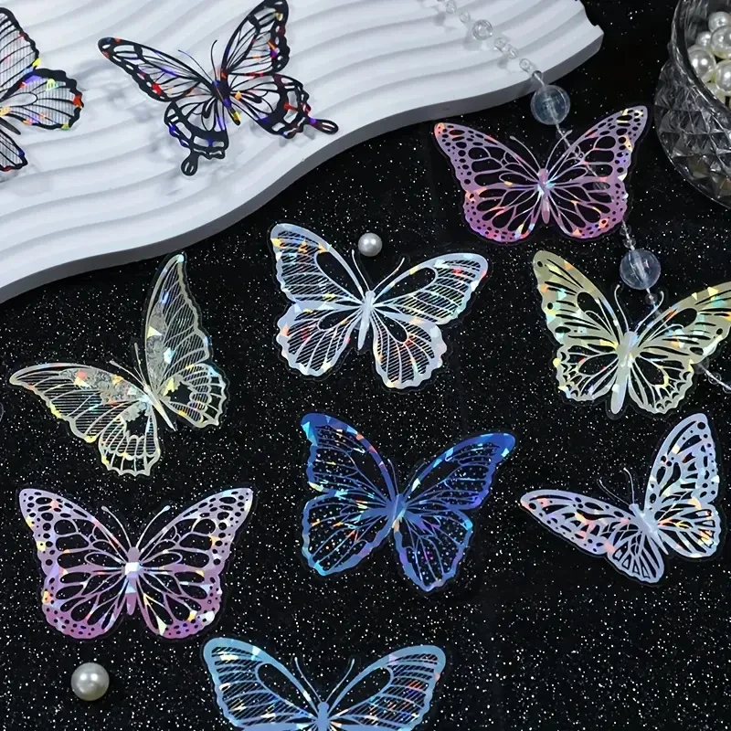 20 Sheets Shell Light Butterfly Hollow Lace Retro Hand Account DIY Material Decorative Junk Journal Supplies Scrapbooking