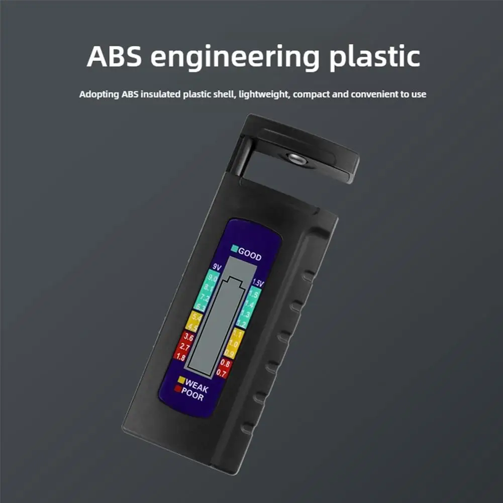 New Battery Tester ABS Engineering Plastic 9V Battery, 6F22 Battery 1.5V (AA, AAA) Dry Battery, 1.5V (button Battery (3V Cannot