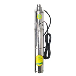 Sistema Solar DC Profundo Bem Bomba Fluxo com Controlador MPPT, Aço Inoxidável Bomba Submersível para Agricultura, 370W, 24V, 2 T/s