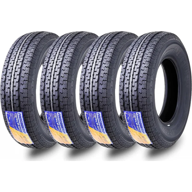 

Grand Ride Set 4 FREE COUNTRY Trailer Tires ST 205/75R14 8 Ply Load Range D Steel Belted Radial w/Featured Scuff Guard 8mm Tread