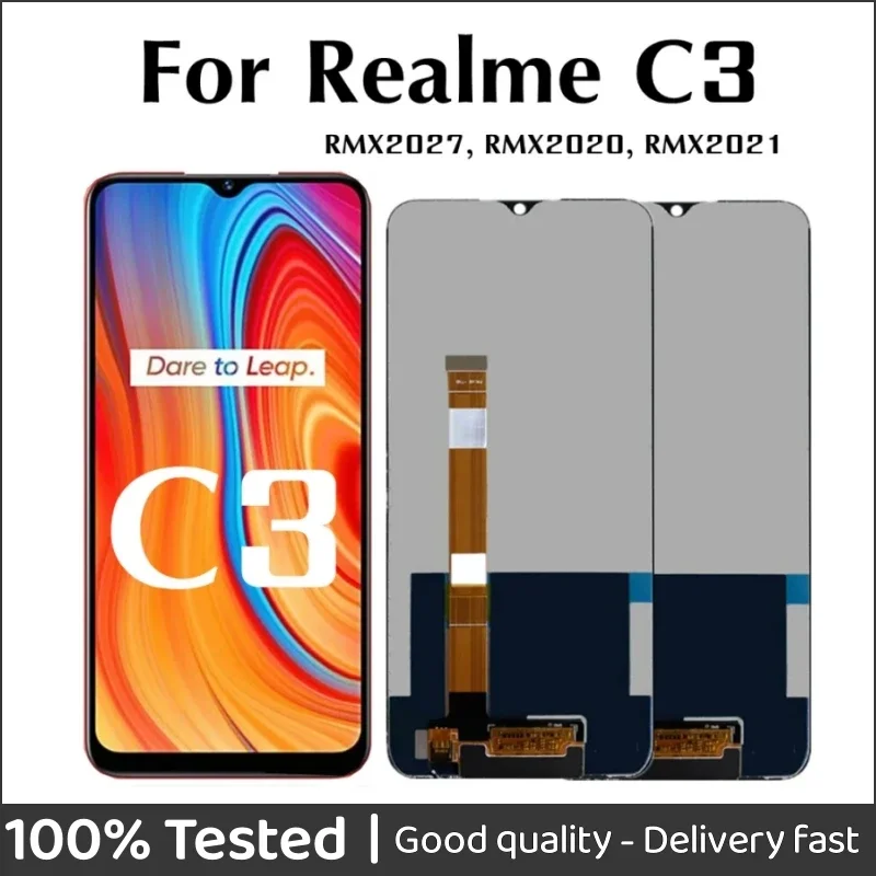 

ЖК-дисплей 6,5 дюйма для Realme C3 RMX2027, сенсорная панель, стеклянный экран, дигитайзер в сборе для Realme C3 LCD