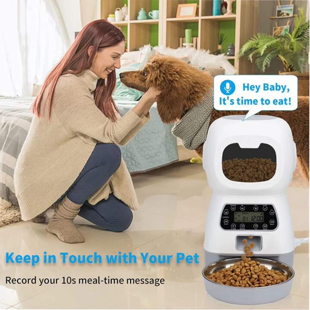 Automatic Pet Feeder for Cats WiFi Smart Slow Feeder Voice Recorder Large Capacity Timer Cat Food Dispenser 3.5L