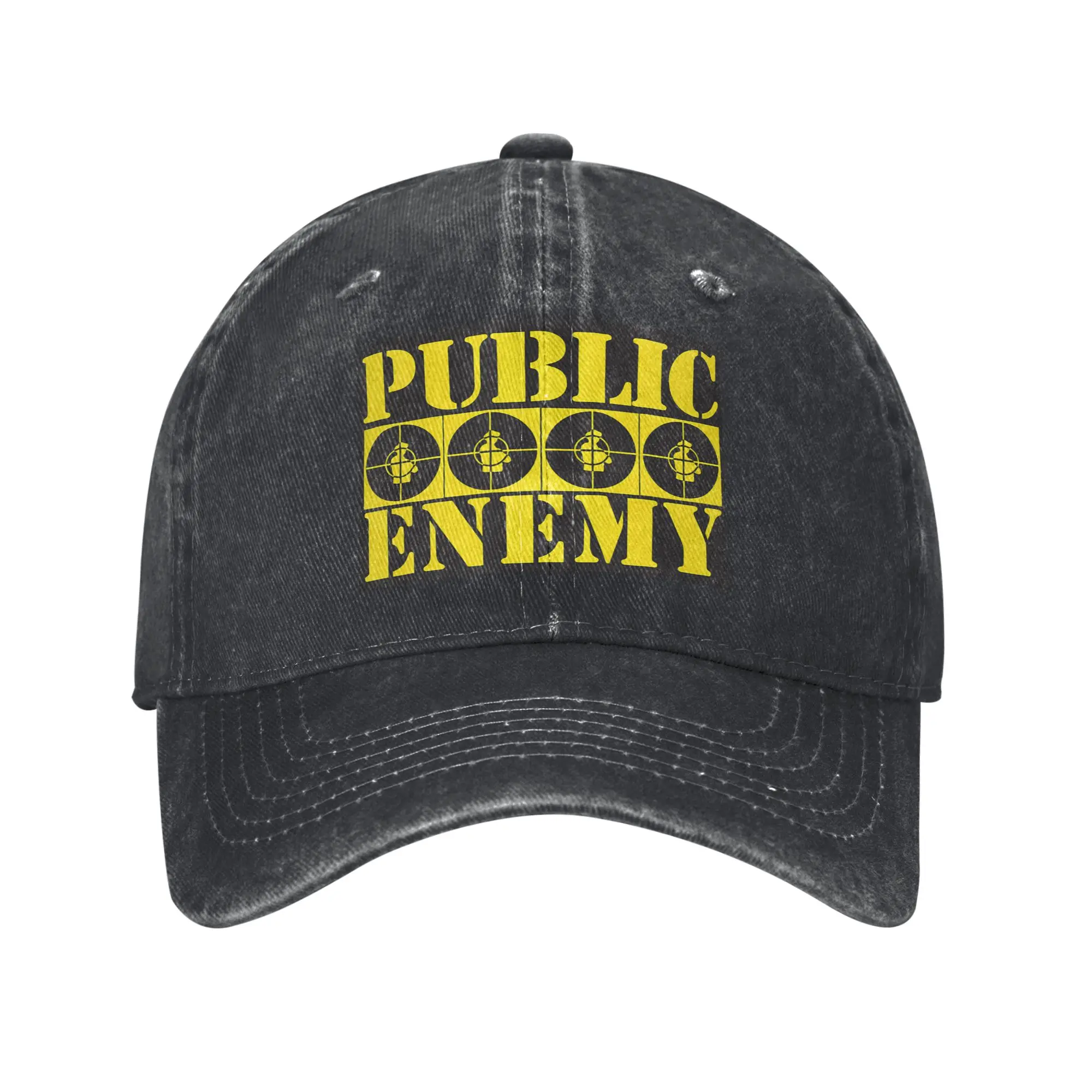 Public Enemy Official 4 Logos White Baseball Cap Sun  Hunting Camping Breathable Washed Trucker Hat Men Snapback Cap
