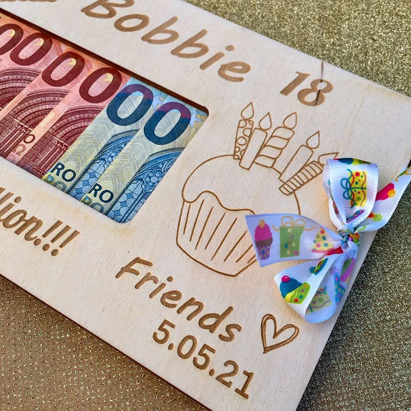 Personalised Wooden Money Gift Box Birthday Gift Box For Cash Money Gift Envelope Money Gift Idea Durable Easy To Use