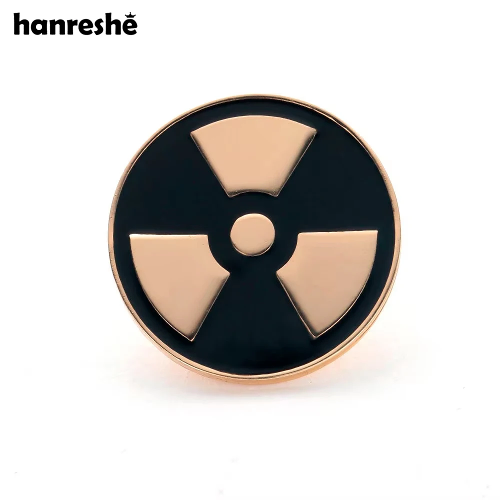 Hot Sale Nuclear Radiation Brooch Medical Jewellery Gold Color Gift For Women Enamel Lapel Pin Christmas Gift Girl Accessories