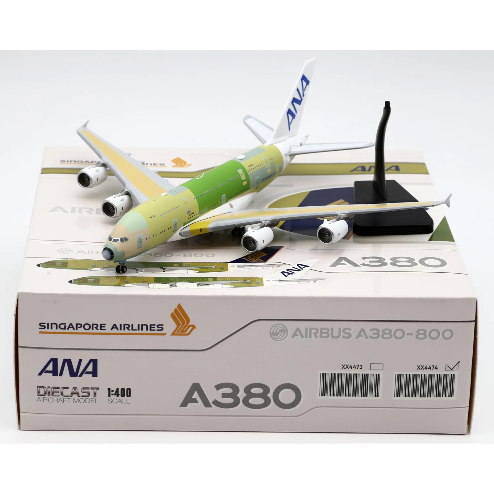 

XX4474 Alloy Collectible Plane Gift JC Wings 1:400 ANA All Nippon Airlines "Bare Metal" Airbus 380 Diecast Aircraft Model F-WWSH