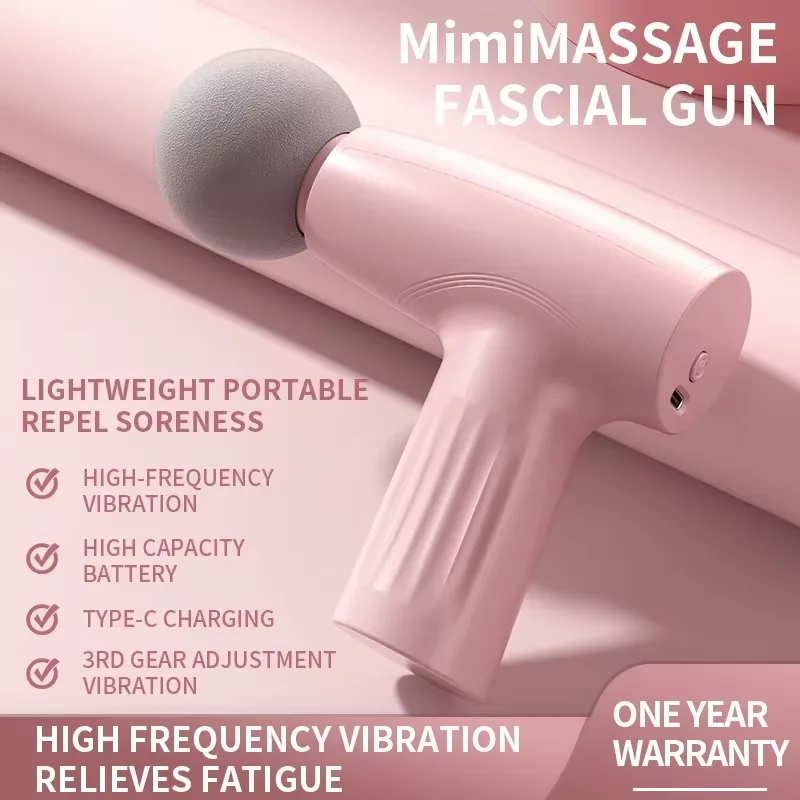 Xiaomi Mini Massage Gun Deep Tissue Handheld Pink Massage Gun Therapy Gun Fascia Gun Massagegun Massagers Handheld Deep Tissue