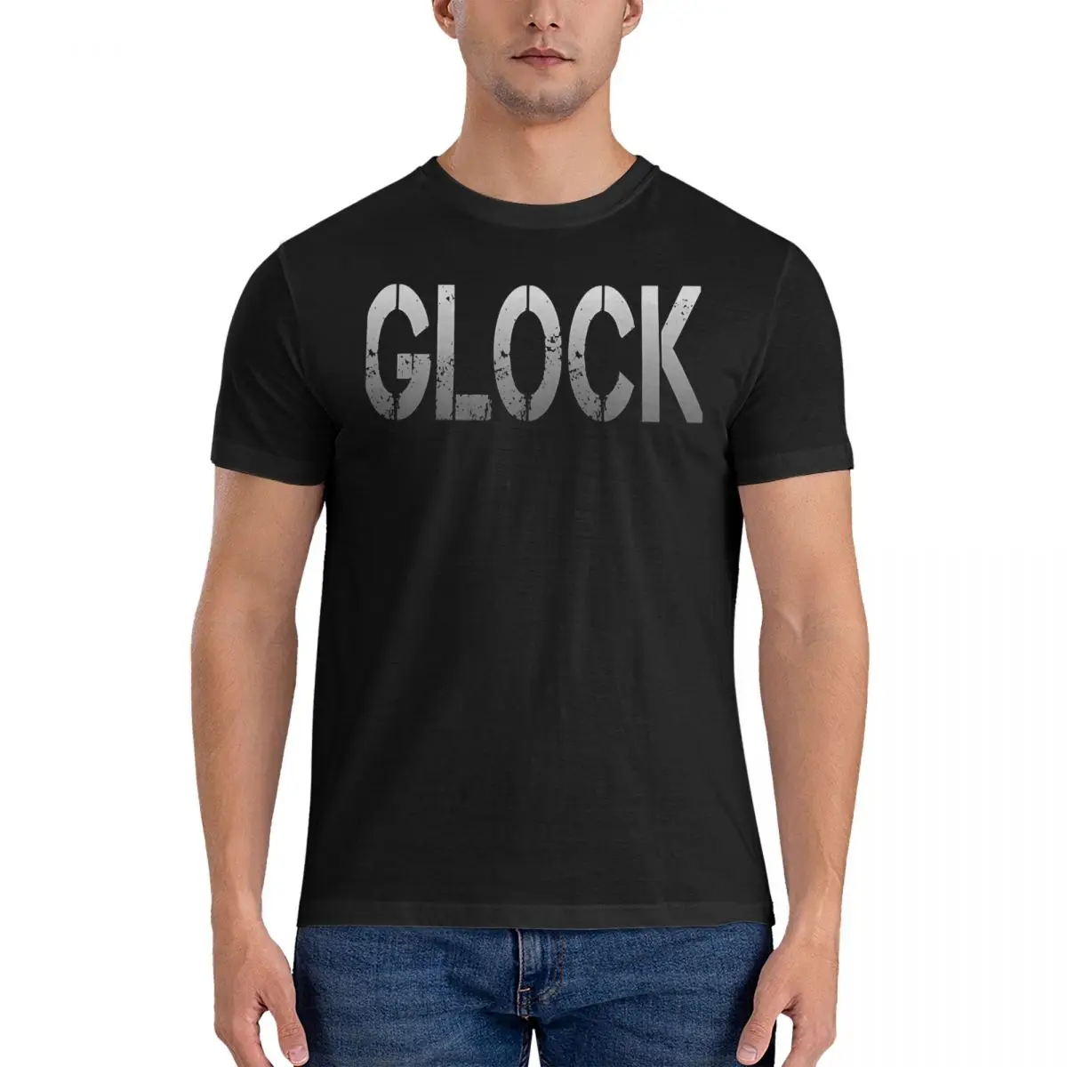 Glock T-Shirt for Men Heckler Koch Vintage 100% Cotton Tee Shirt O Neck Short Sleeve T Shirt Graphic Clothes