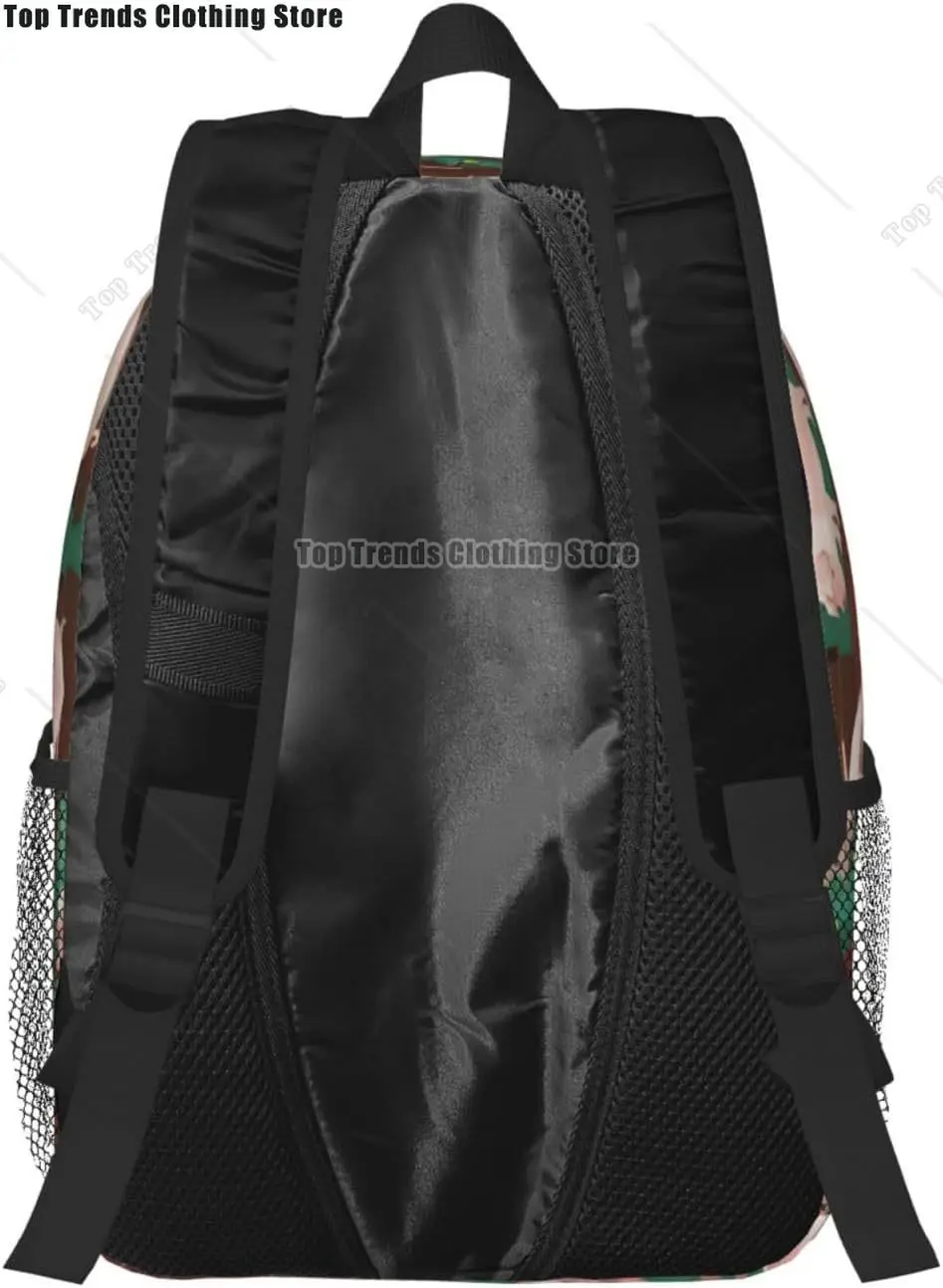 حقيبة ظهر للكبار متعددة الاستخدامات مطبوعة على المزرعة من الخنازير للعمل والمشي لمسافات طويلة وحقيبة ظهر مقاومة للماء ومقصورة الكمبيوتر المحمول