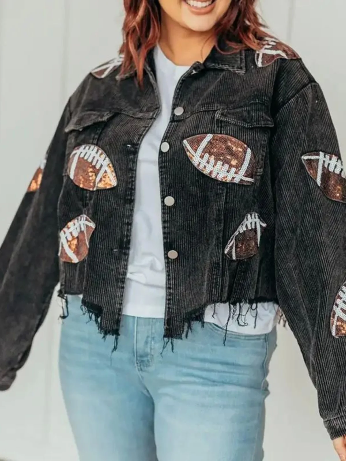 vintage-sequin-lapel-short-jacket-shiny-lapel-loose-fit-polyester-fiber-women's-fashion-basic-style-button-closure-coat