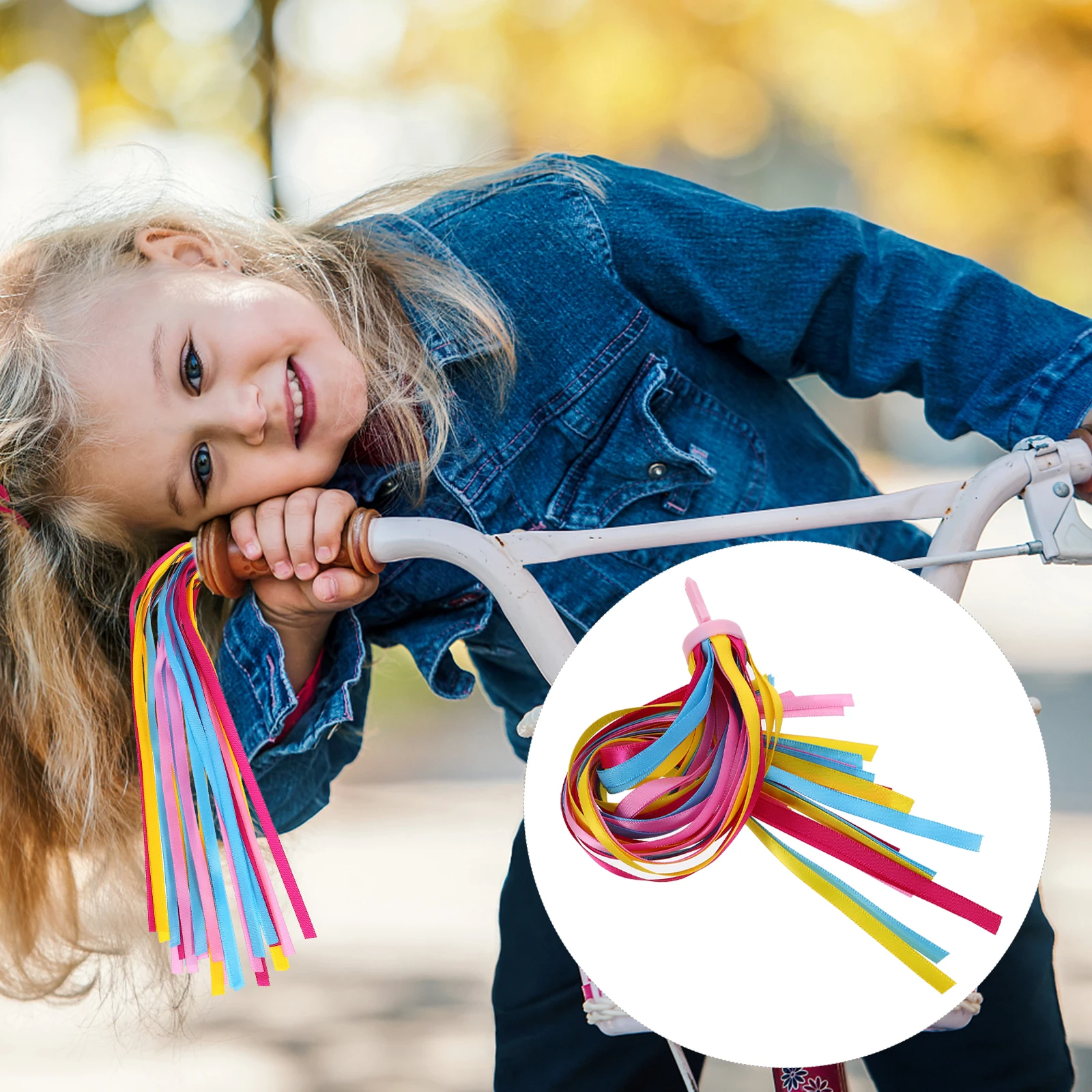 

One Pair Yellow Childrens Bike Handlebar Streamers Sparkly Tassels Ribbons for Kids Bikes Tricycles Scooters Ride Decor