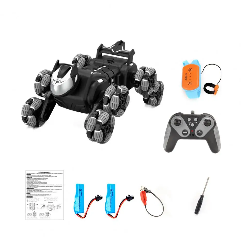 Eight-wheel Drive Robot Dog Gesture Sensing Robot Dog Toy for Toddlers 2.4ghz Remote Control Stunt Car with 8-wheels for Boys