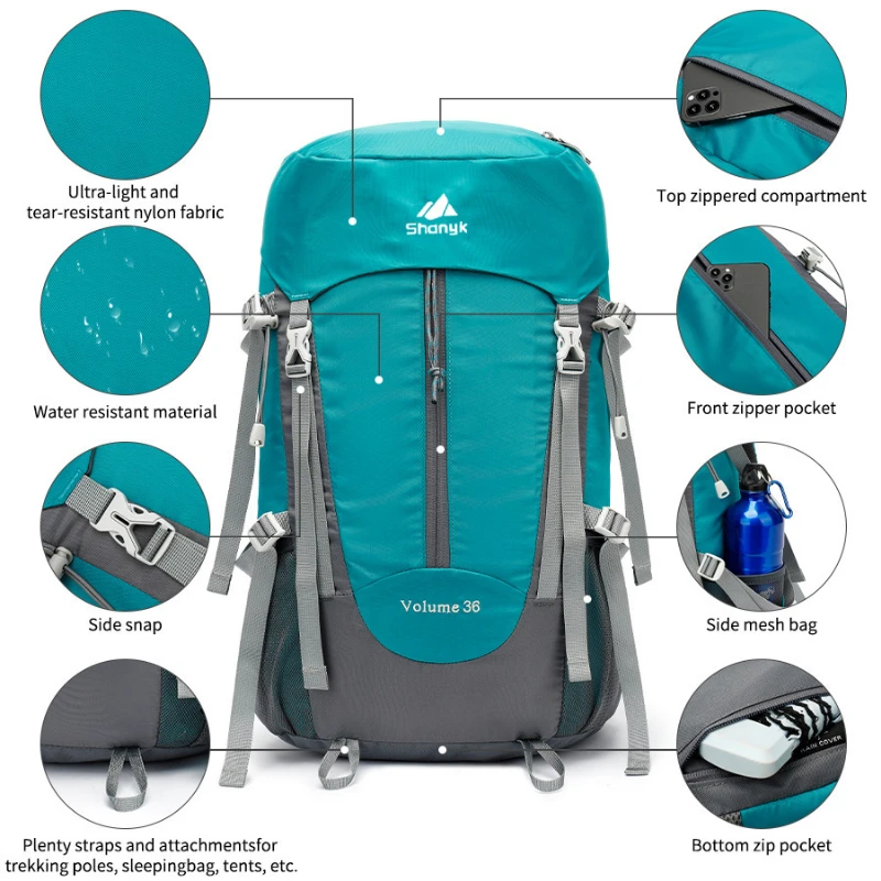 

55L Waterproof Hiking Backpack Large Capacity Casual Outdoor Trekking Backpack for Men Women