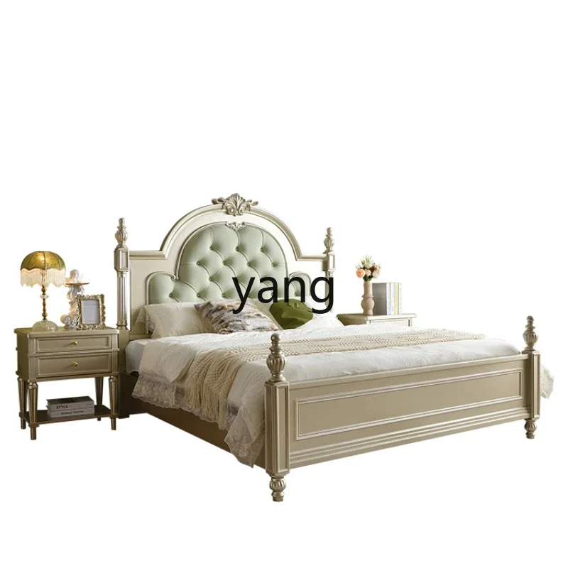 L'm solid wood bed modern simple double bed high-end princess bed