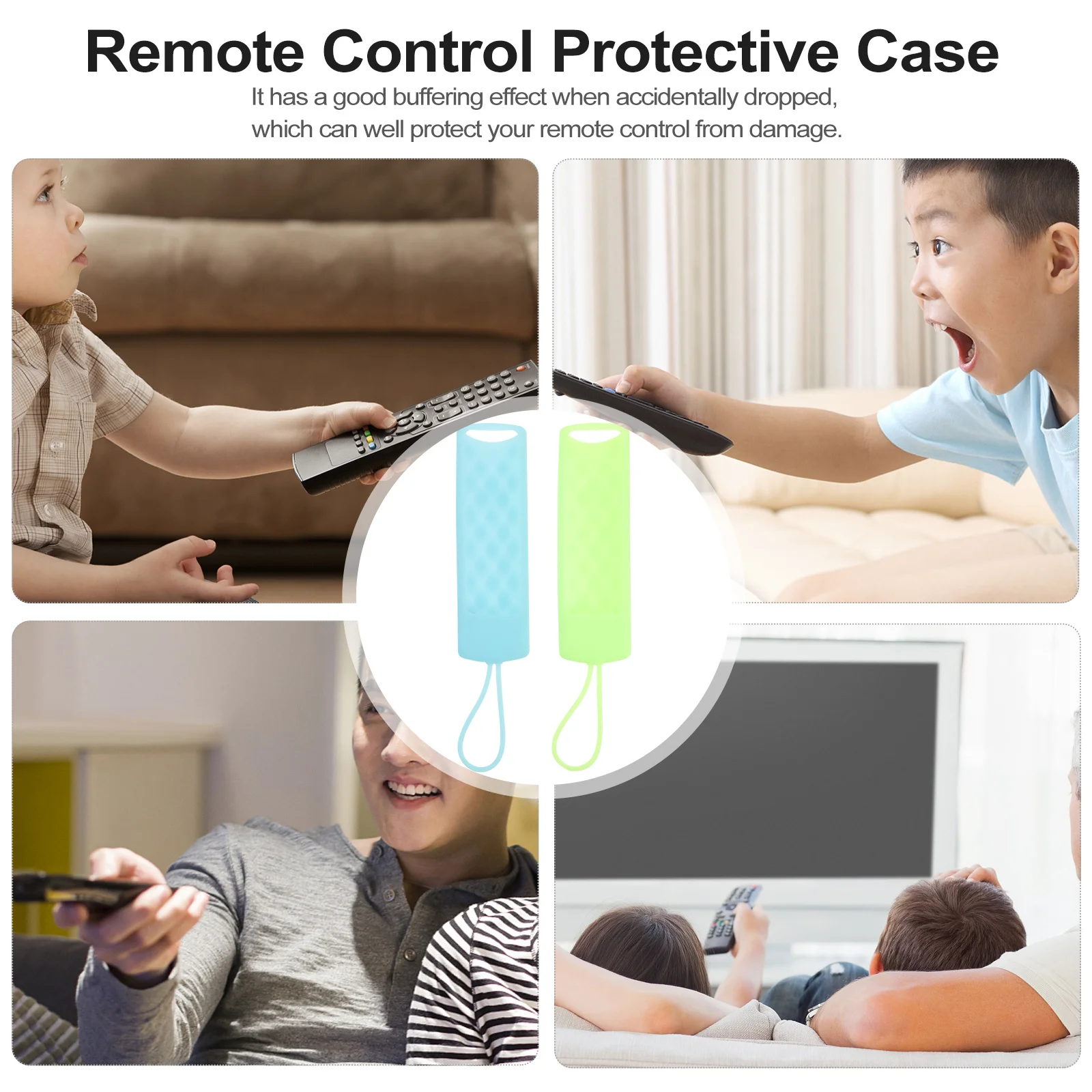 

2Pcs Silicone Controller Protective Cover Flexible Shockproof Remote Case Soft Buffer Shell for Fire Stick Remote