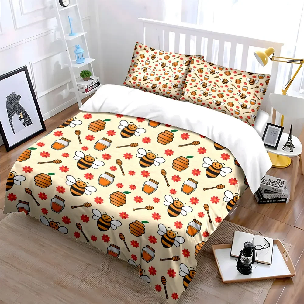 Bee Honeycomb Jar Set - Kitchen Decor Multiple sizes kid's and adults' bedroom Exquisite 3PC bedding set, gift