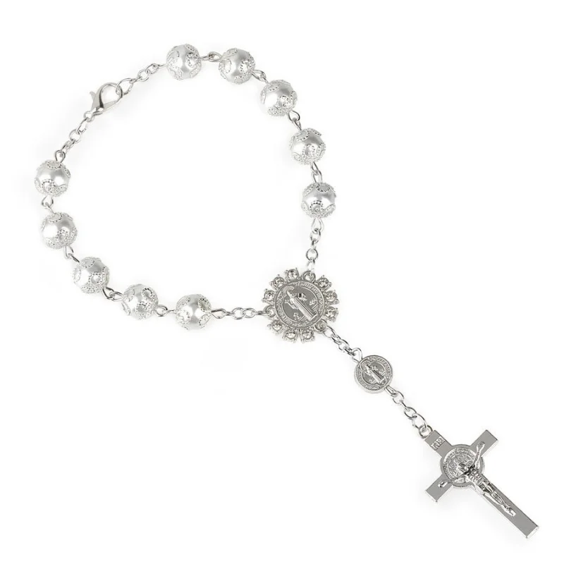 Fashionable And Exquisite New Imitation Pearl Material Jesus Christ Cross Bracelet For Men And Women Religious Jewelry Wholesale