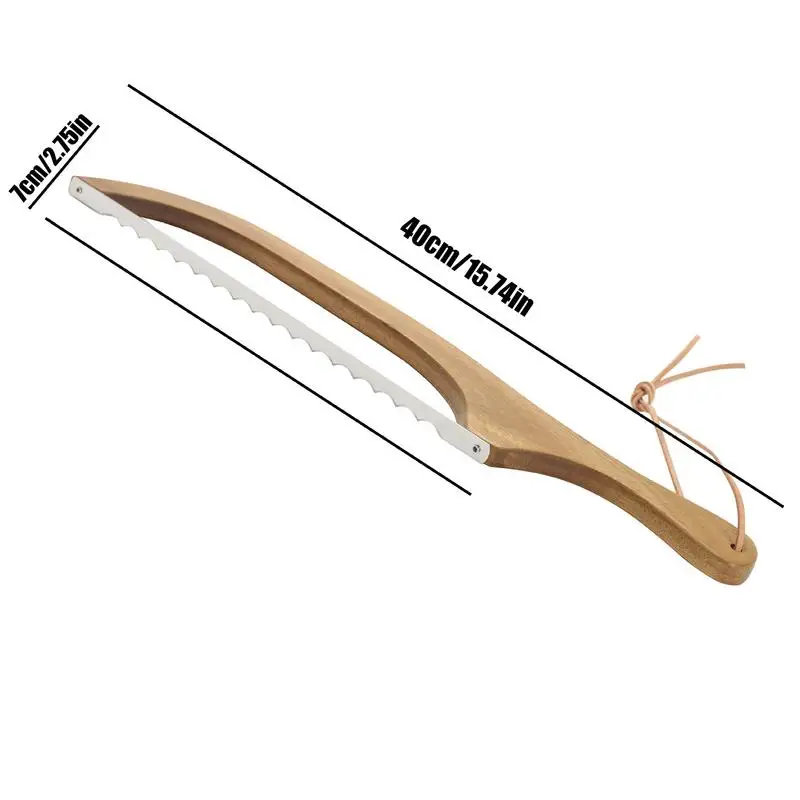 Kokardka krajalnica do pieczywa 15-calowa wykrawacz do kanapek na zakwas i kokardka krajalnica do pieczywa drewniana krajalnica do pieczywa z ząbkowana krawędź