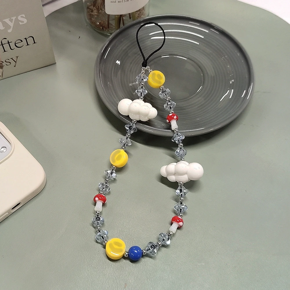 Phone Accessories For Teen Girls - HERLOOK Y2K Pilz-Handyanhänger, weiße Wolke und
