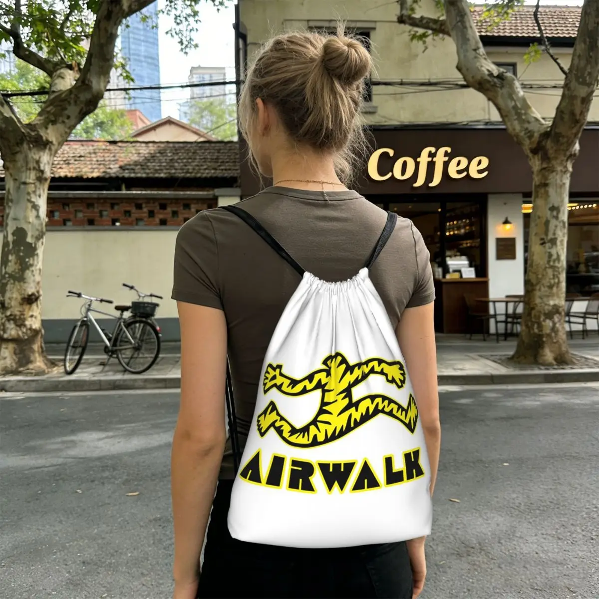 Tattoo Old School Style Airwalk Backpacks Multi-function Drawstring Bundle Pocket Shoes Bag Book Bags for Travel School