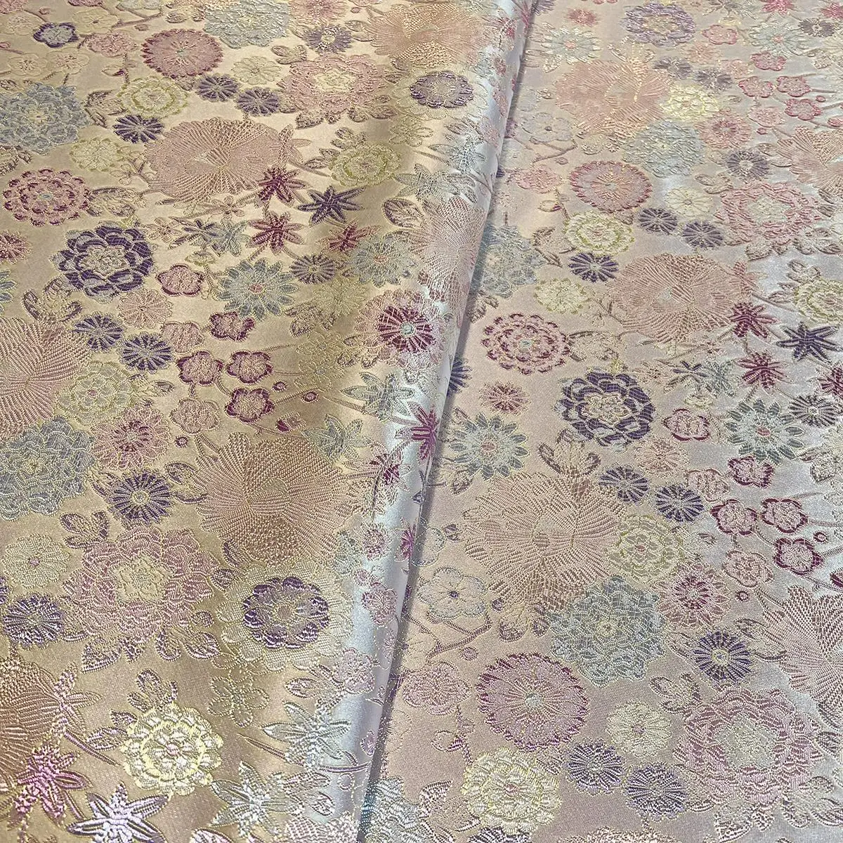 

Nylon Embroidered Silk Fabric 50cm Floral Pattern Children's Vest Year's Clothes Etc Home Fabric DIY Crts