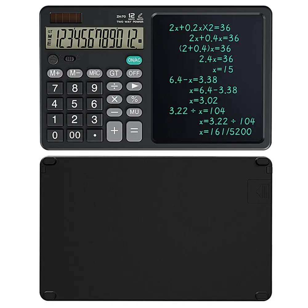2in1 Scientific Calculator Portable Erasable Office LCD Drawing Pad Multifunctional Large Screen Display