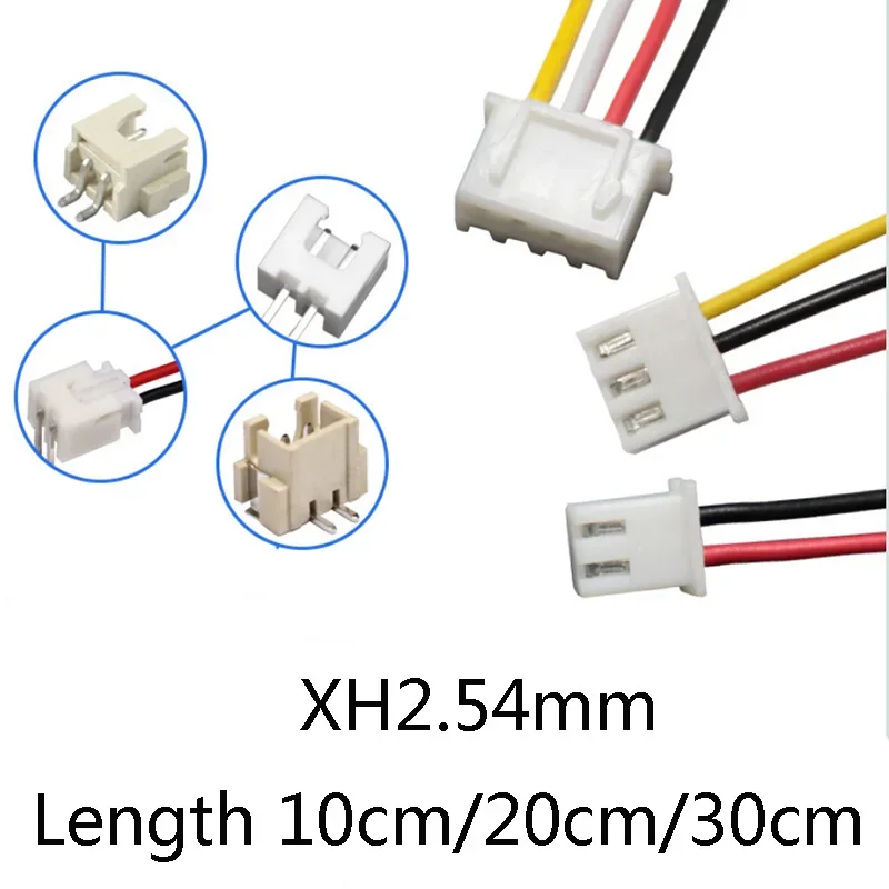 10pcs JST XH2.54 2/3/4/5/6 Pin Pitch 2.54mm Connector male Plug Wire Cable 10cm/20cm/30cm Length 26AWG Male Plug Socket