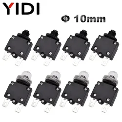 5/10pcs YIDI MR1 Circuit Breaker 3A 4A 5A 6A 7A 8A 10A 15A 20A Current Overload Protector Thermal Switch Push Button with Cover