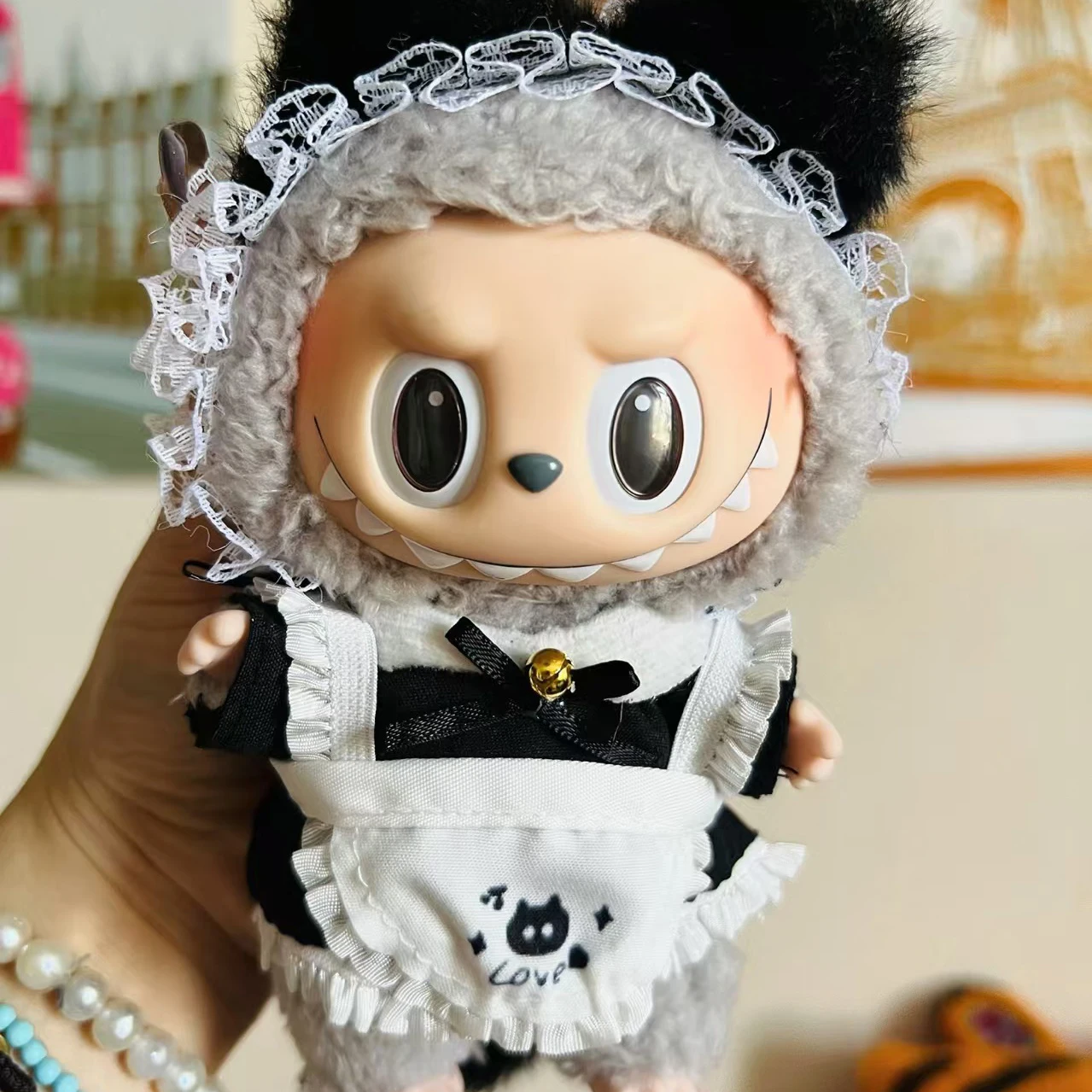 

17 см для нарядной одежды Labubu, 3,0 спереди, высокоэнергетическая кукла Labubu, одежда для кукол, первый, второе и третье поколение, виниловый плюш
