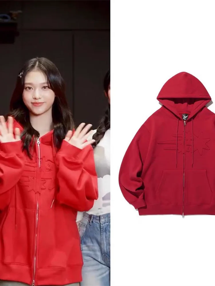 Sweat-shirt à capuche zippé pour femme, coupe ample, manches longues, en coton, vêtement d'extérieur, longueur classique, pour les trajets quotidiens