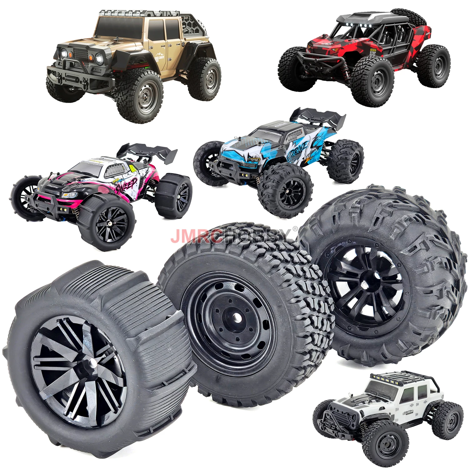 4PCS Original SCY Off-Road Snow Desert Paddle Wheel Tires For 16101Pro 16102 16103 16104 16106 SG116 MAX Q130,Fit Wltoys MJX RC