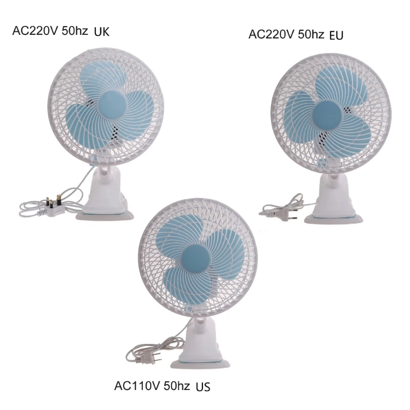 Portable Desktop Fan Clip-On Fan Electric Cooler Cooling Gadget 30W 2 Wind Speed Adjustable Head Shaking Cooler 896C