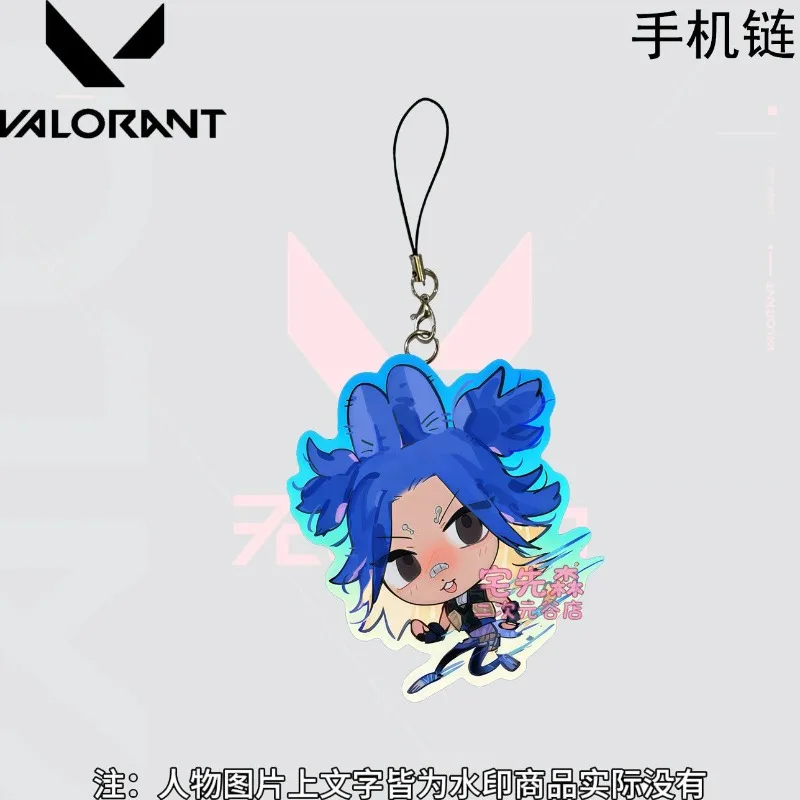 VALORANT Acrylic Mobile Phone Charm Jett Sage Neon Iso Clove Gekko Chibi Cute Game Merchandise Cartoon Keychain Backpack Pendant